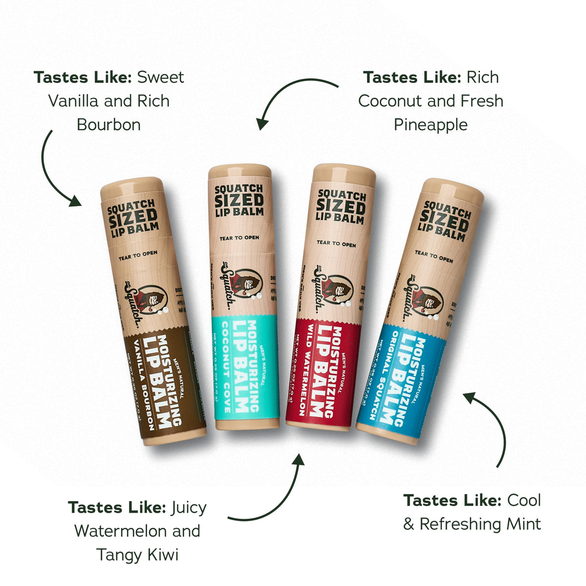Dr. Squatch product label and ingredients list showing natural-origin formulation benefit