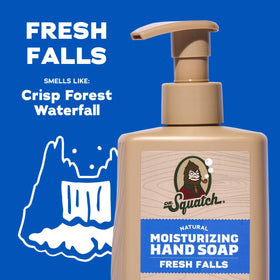 Dr. Squatch thick lather texture on hands showing moisturizing foam for effective cleaning