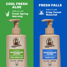 Dr. Squatch lotion texture close-up showing lightweight, non-greasy finish benefit