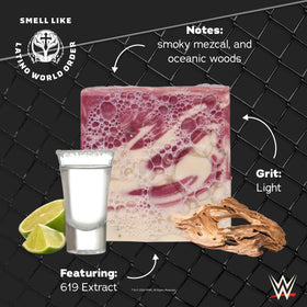 Dr. Squatch Mysterio Magic bar top view highlighting citrus and oceanic notes