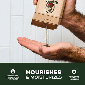 Dr. Squatch rich lather texture demonstrating creamy, moisturizing foam