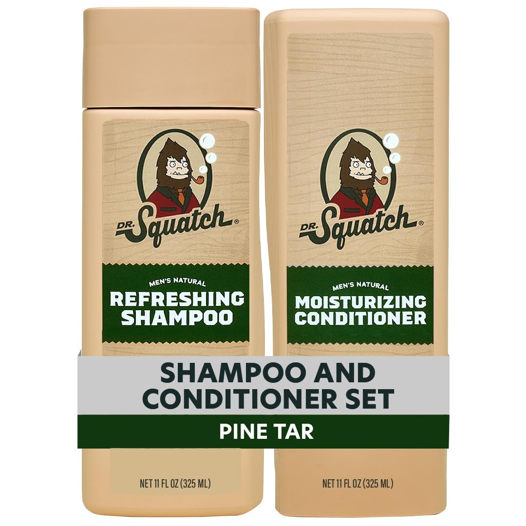 Dr. Squatch front packaging showing Pine Tar scent and natural benefits