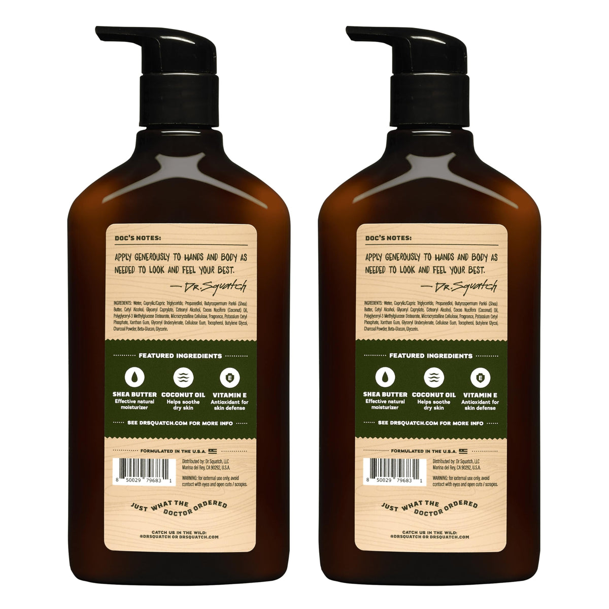Dr. Squatch lotion on bathroom shelf in lifestyle scene suggesting daily grooming routine
