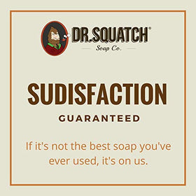 Dr. Squatch lather in hand demonstrating rich foam and deep-clean benefit