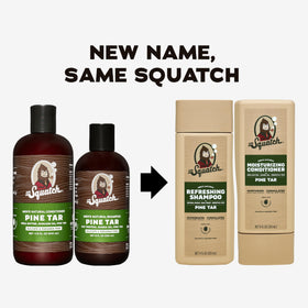 Dr. Squatch shampoo pouring to show lightweight texture and gentle cleanse