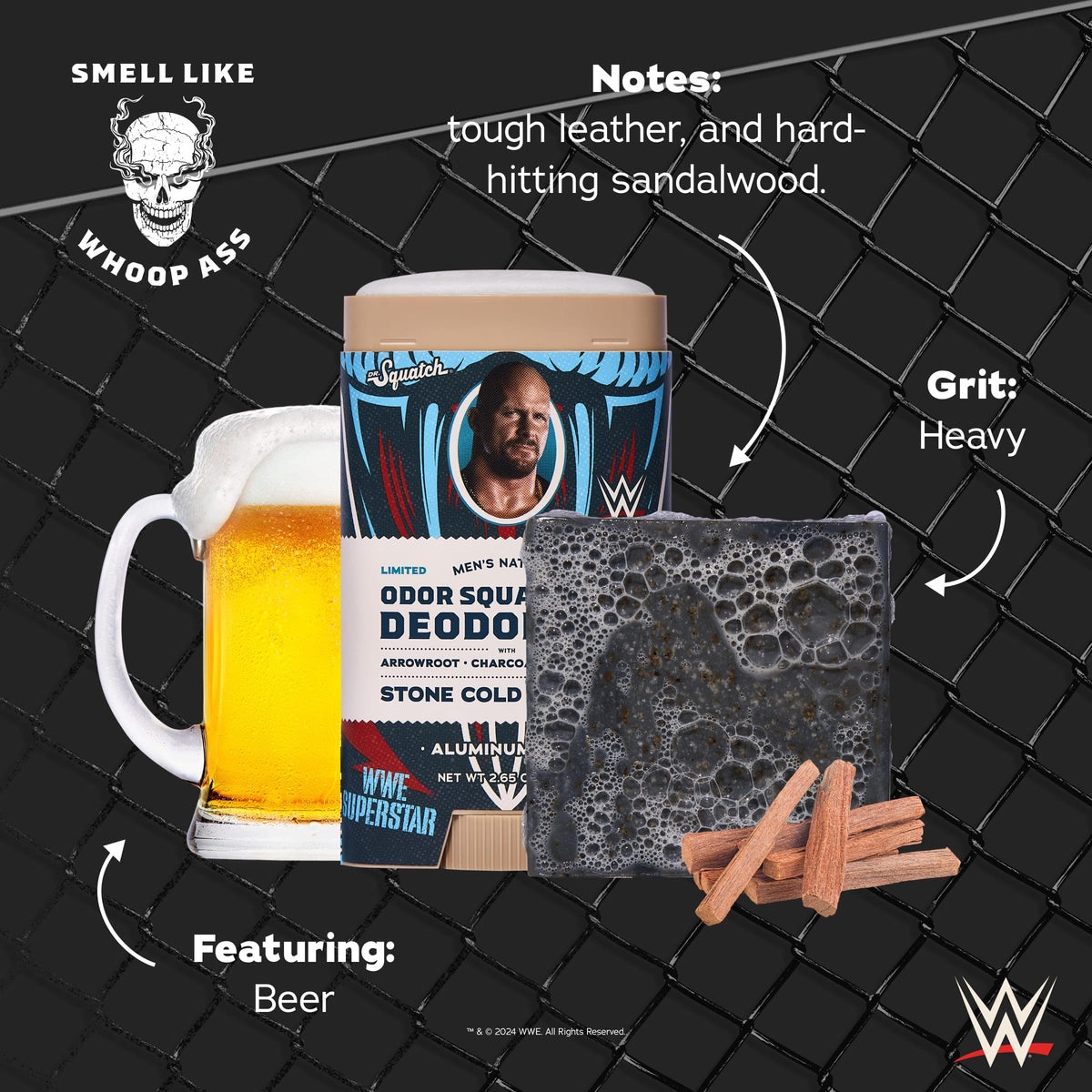 Dr. Squatch Stone Cold Stunner soap close-up showing texture and rugged scent