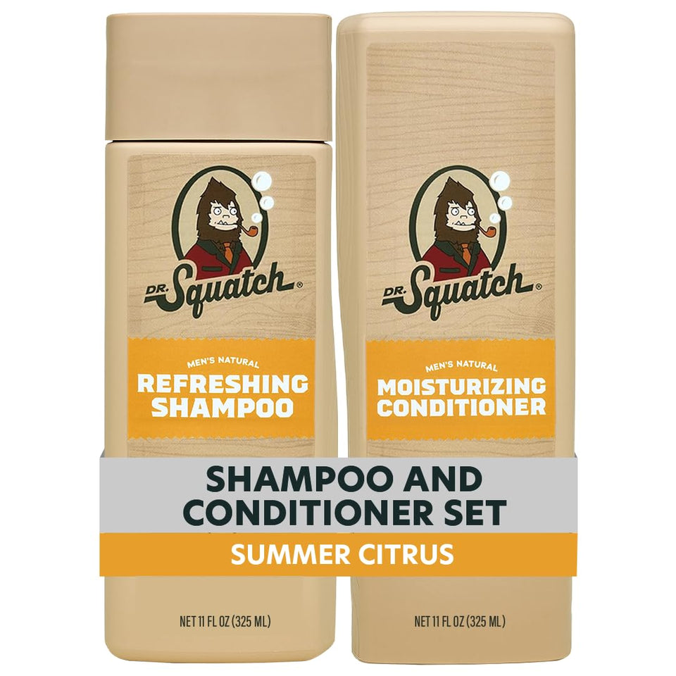Dr. Squatch front packaging showing bottles and Summer Citrus scent benefit