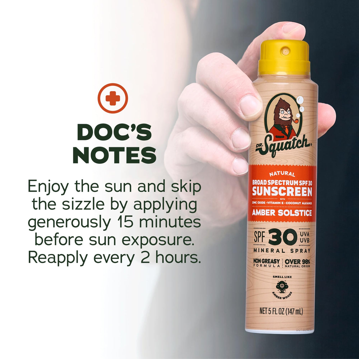Dr. Squatch sunscreen inside open travel pouch illustrating portability and easy packing