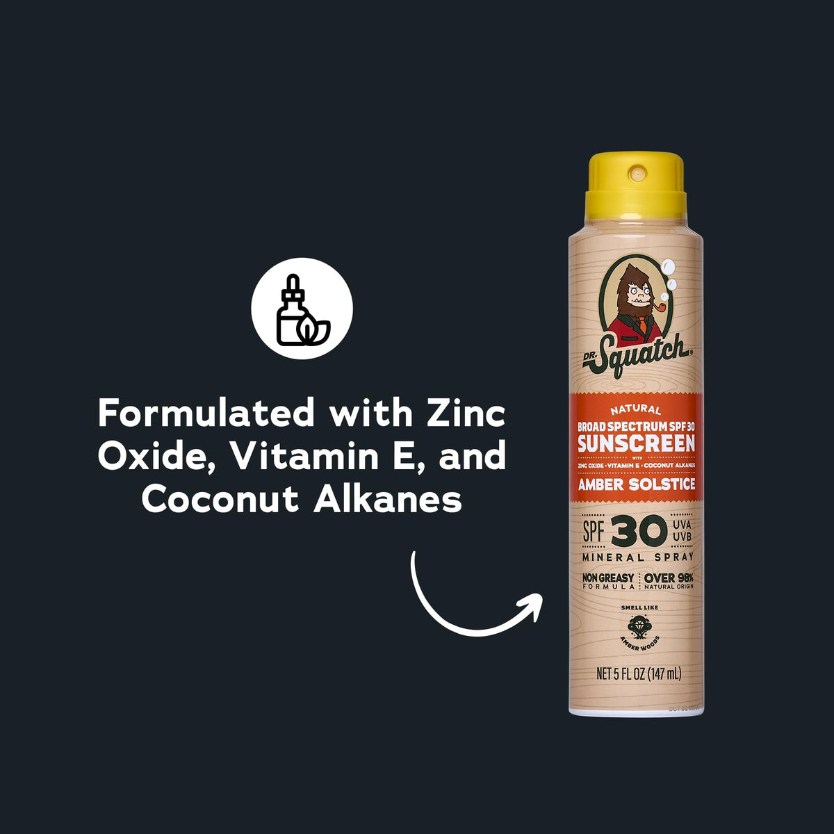 Dr. Squatch sunscreen texture on skin demonstrating lightweight, non-greasy finish