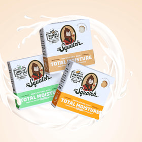 Dr. Squatch lather on skin illustrating gentle non-drying clean