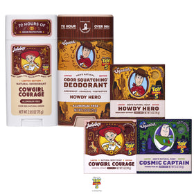 Dr. Squatch limited-edition gift set box front with playful Toy Story art and collectible appeal