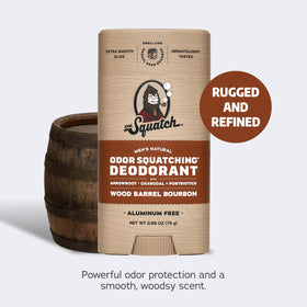dr. squatch wood barrel bourbon soap close-up showing bar texture and nourishing oils