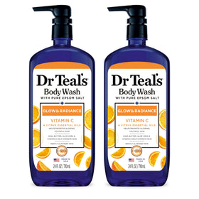 Dr Teal's front packaging showing Glow & Radiance benefits visibly