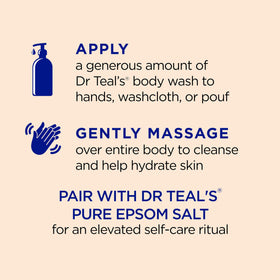 Dr Teal's textured lather demonstrating gentle cleansing action