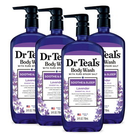 Dr Teal's front label showing lavender scent and hydration benefit