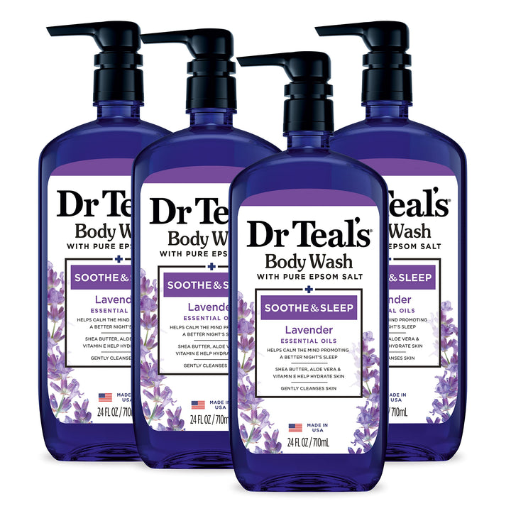 Dr Teal's front label showing lavender scent and hydration benefit
