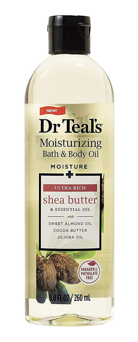 Dr Teal's bottle placed by tub showing relaxing at-home spa benefit