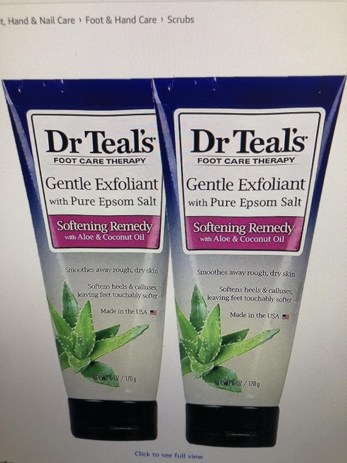 Dr Teal's jar front view showing label and gift set benefit for softer feet