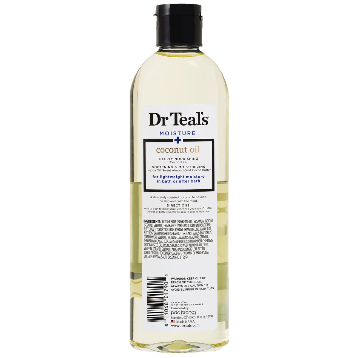 Dr Teal's coconut oil spread on skin showing lightweight absorption