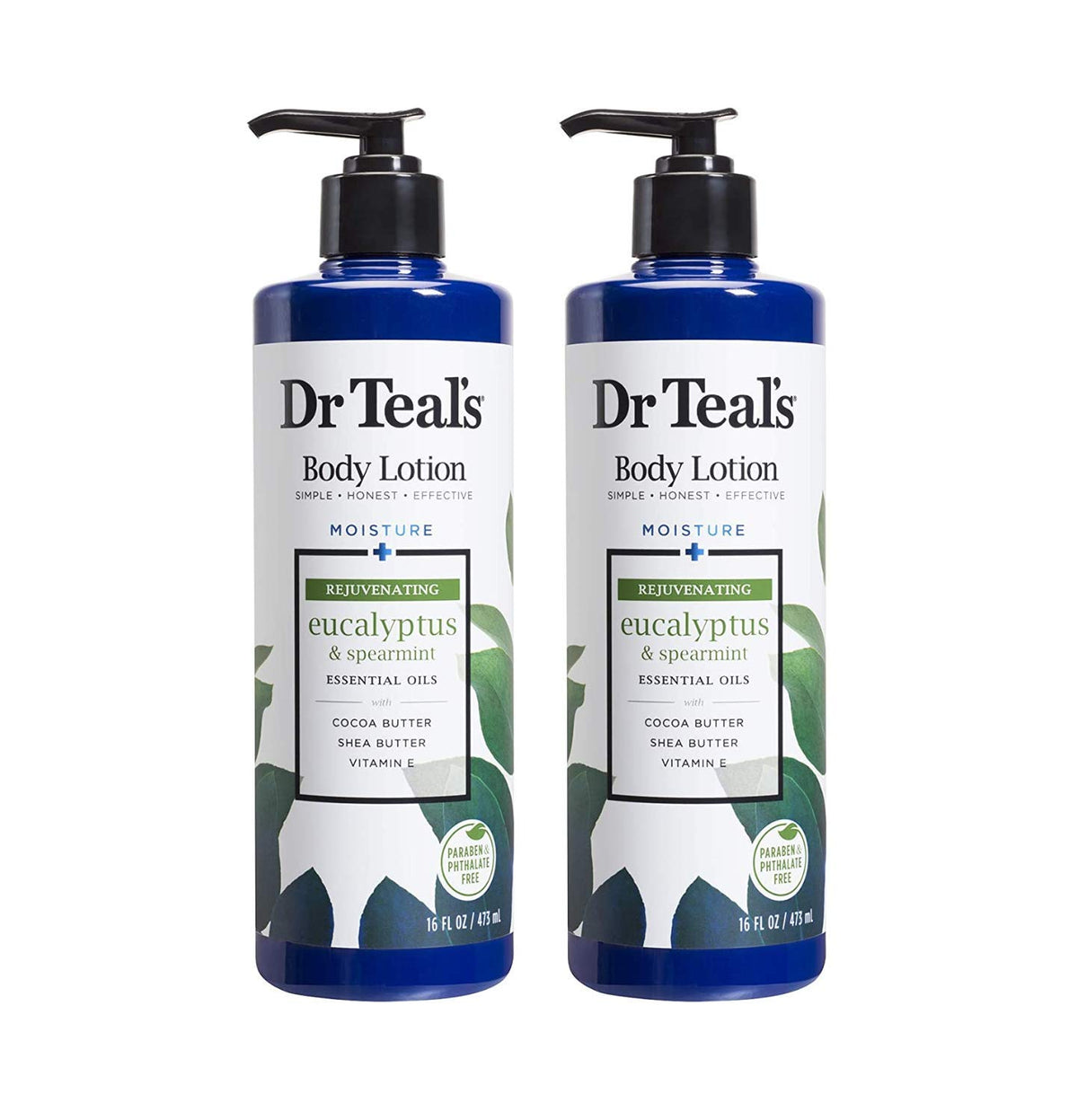 Dr Teal's front-packaging showing bottle and label with refreshing scent benefits