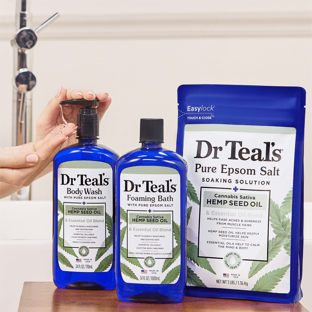 Dr Teal's exfoliant mix with Epsom salt showing scrub preparation benefit