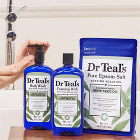 Dr Teal's exfoliant mix with Epsom salt showing scrub preparation benefit