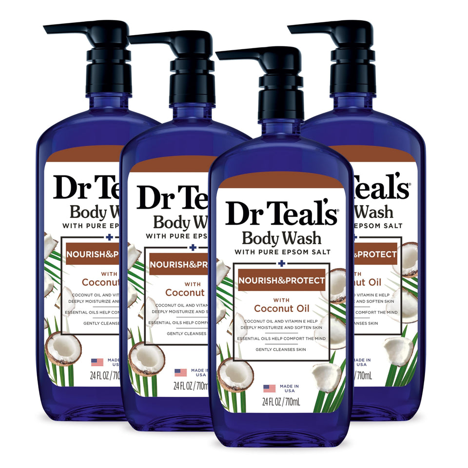 Dr Teal's front packaging bottle showing label and scent benefit