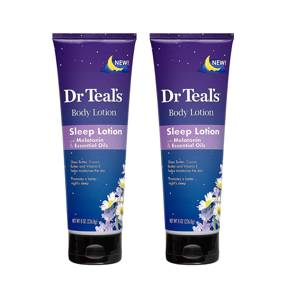 Dr Teal's front packaging showing two bottles and calming night scent benefit