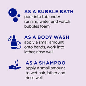 Dr Teal's foam and bubbles filling a child's bathtub, creating playful calm benefit