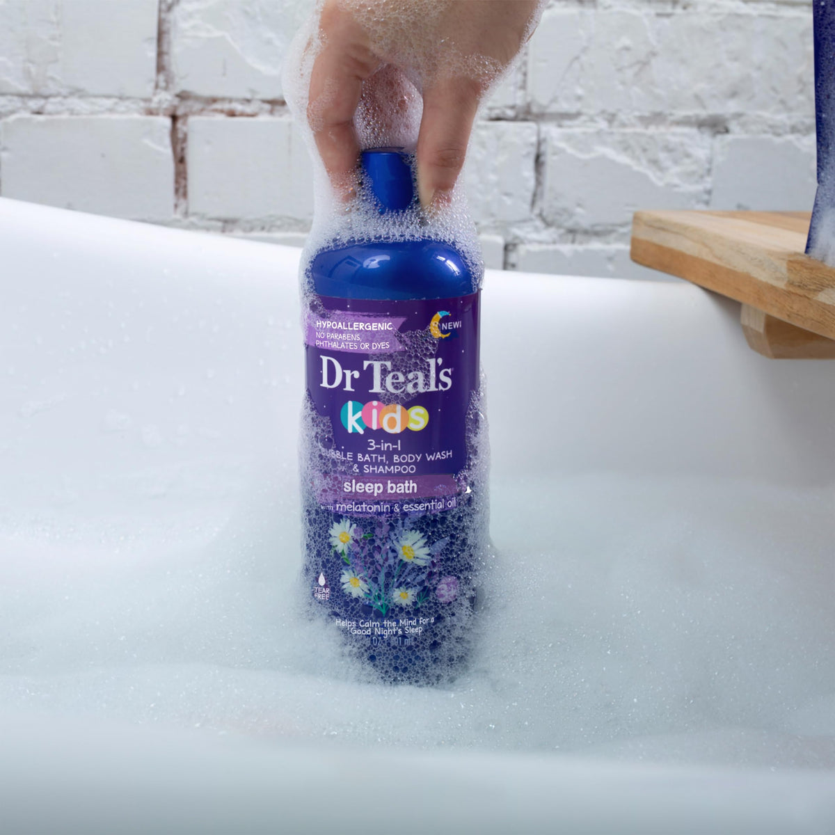 Dr Teal's three-pack lineup demonstrating value and convenience benefit