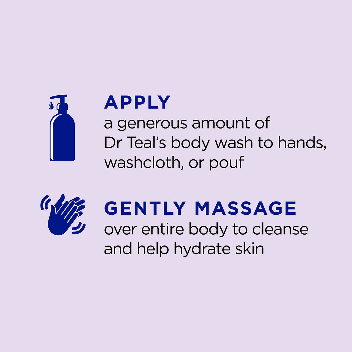 Dr Teal's creamy lather texture demonstrating gentle cleansing