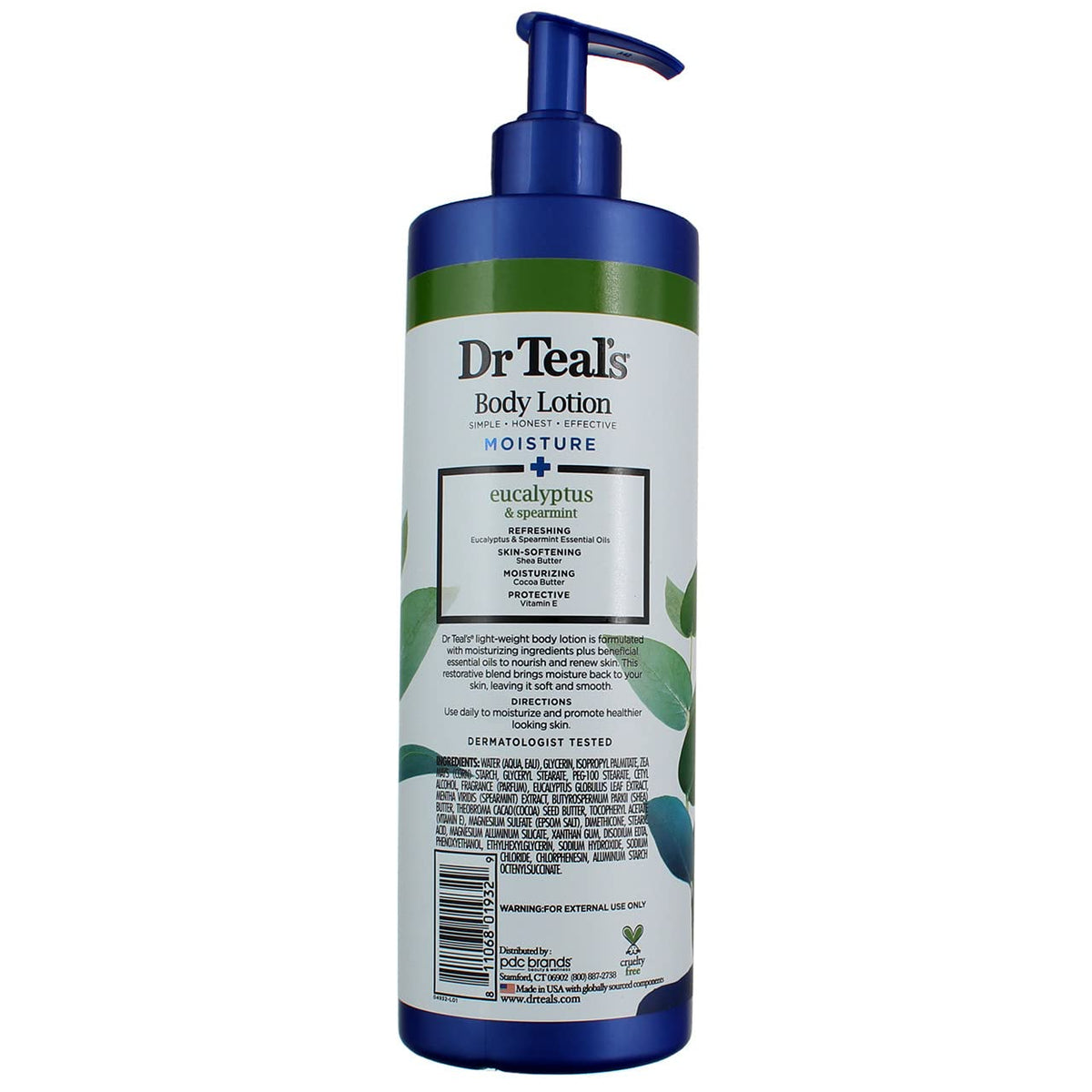 Dr Teal's lotion applied on forearm showing smooth hydrated skin benefit