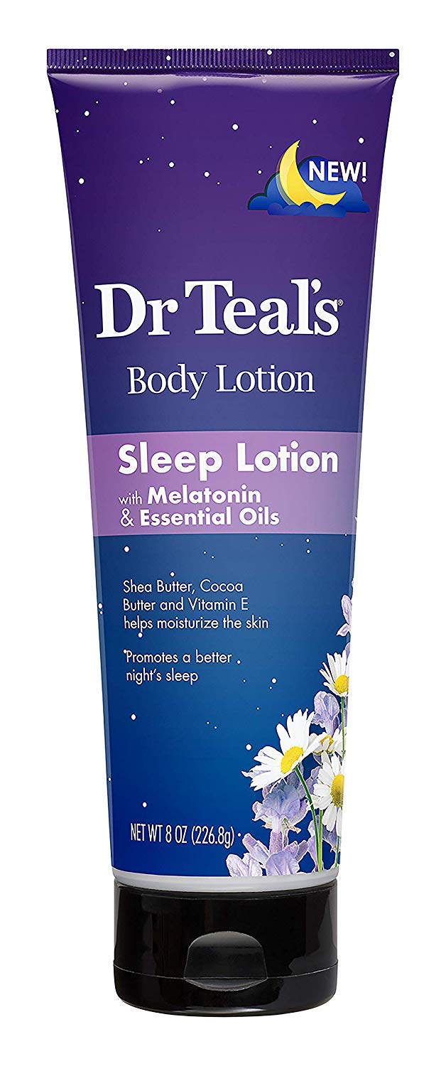 Dr Teal's lotion texture close-up highlighting fast-absorbing hydration benefit