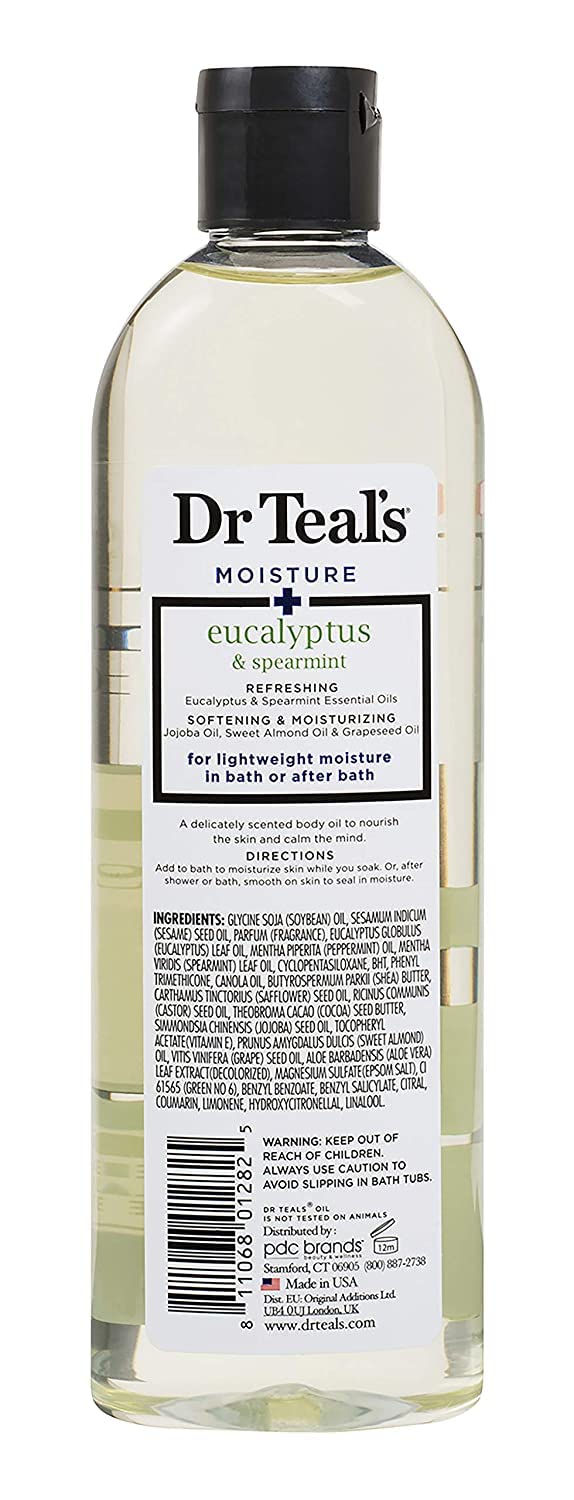 Dr Teal's pouring Nourishing Coconut oil texture for smooth hydration benefit