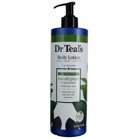Dr Teal's pump close-up with lotion texture illustrating quick absorption benefit