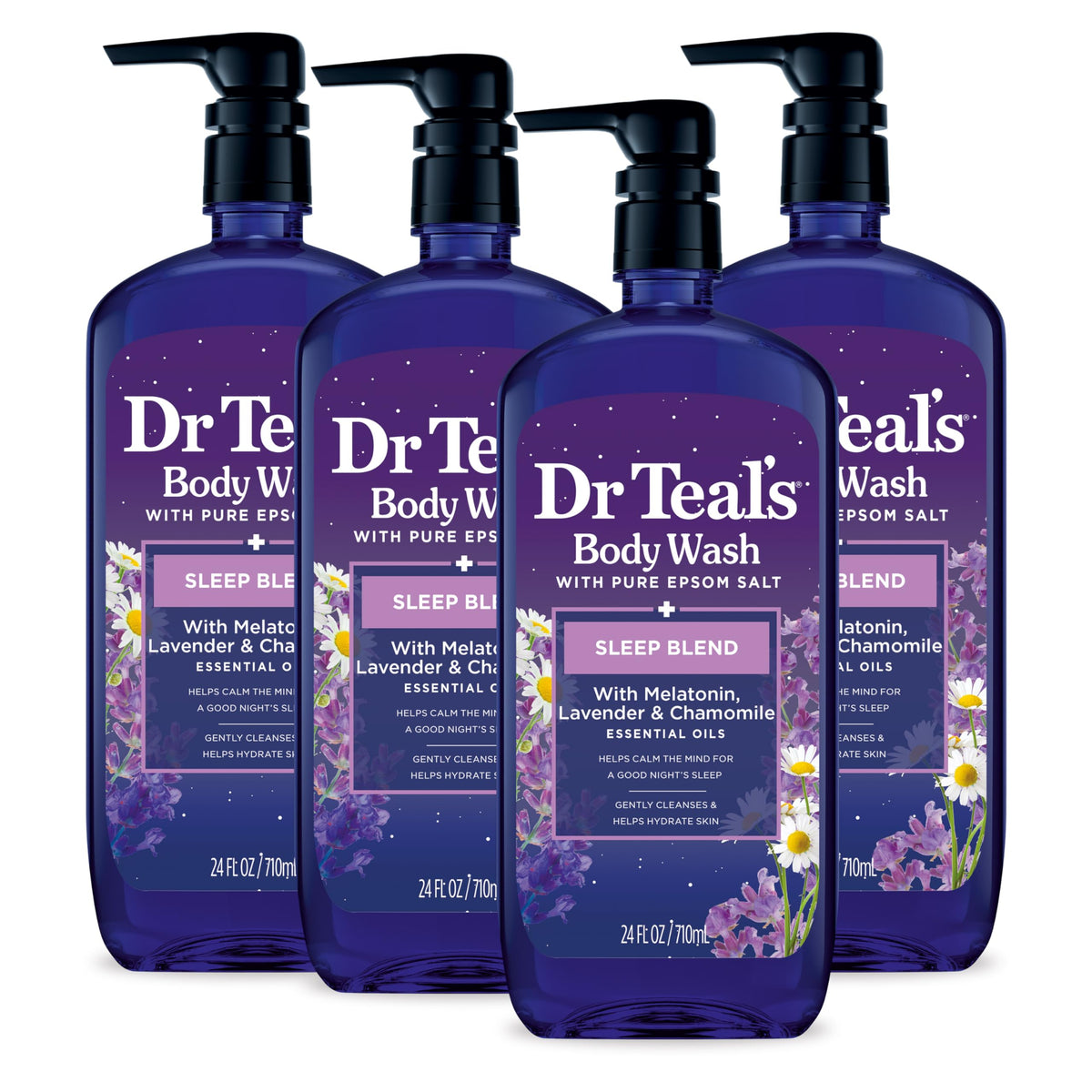 Dr Teal's front packaging showing sleep blend and pack details for easy identification