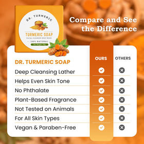 Dr. Turmeric rich foam in hand showing deep cleansing action