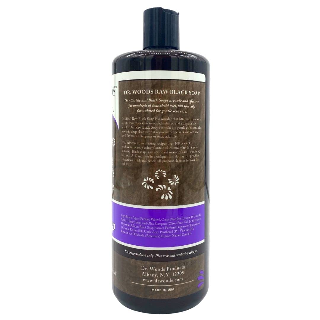Dr. Woods label close-up highlighting natural ingredient benefits
