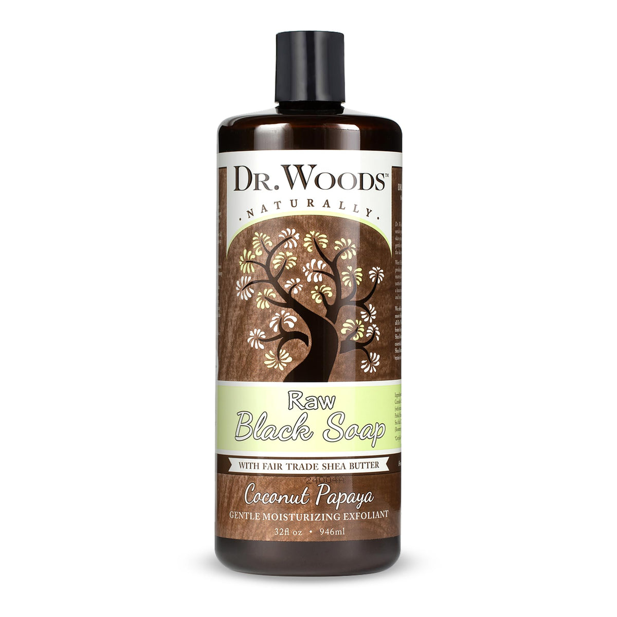 Dr. Woods front label on 32 fl oz bottle showing product name and fragrance benefit