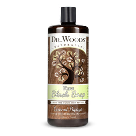 Dr. Woods front label on 32 fl oz bottle showing product name and fragrance benefit