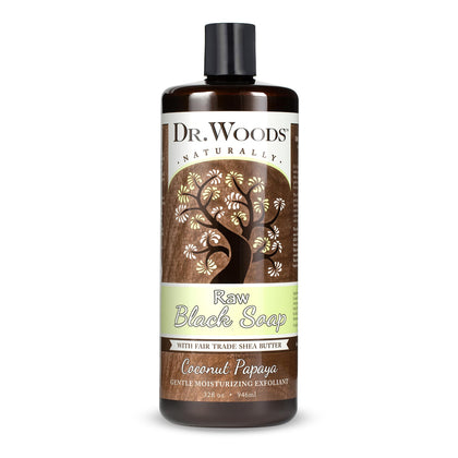 Dr. Woods front label on 32 fl oz bottle showing product name and fragrance benefit