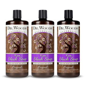 Dr. Woods front label showing product name and size, clear benefit of natural cleansing