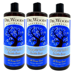 Dr. Woods front packaging showing three 32oz bottles and clear product benefits