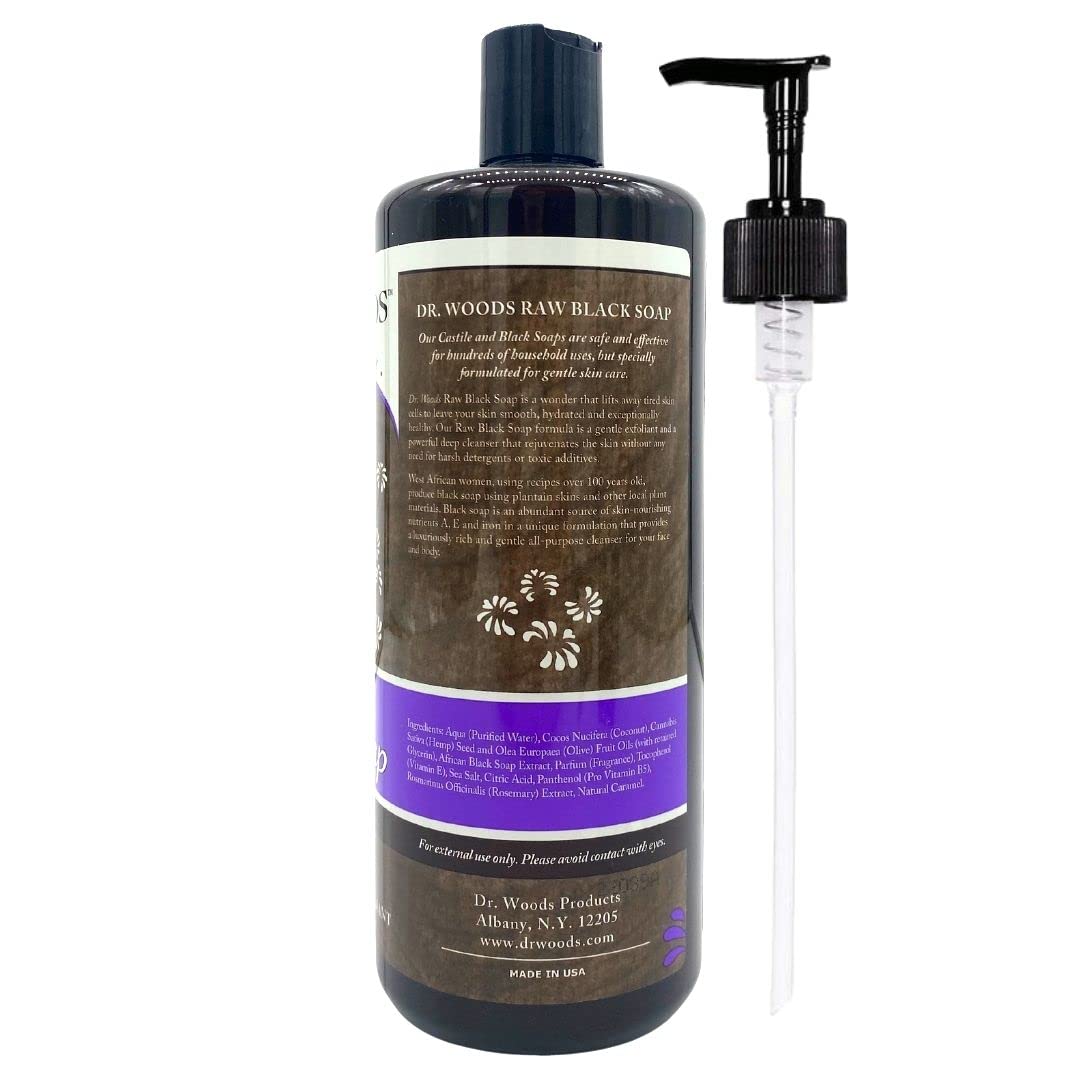 Dr. Woods label close-up showing ingredient highlights and natural claims