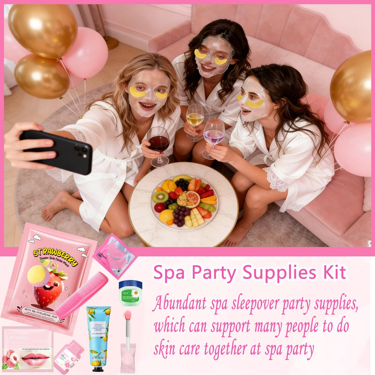 Dragonfy spa party setup lifestyle scene demonstrating group pampering benefit