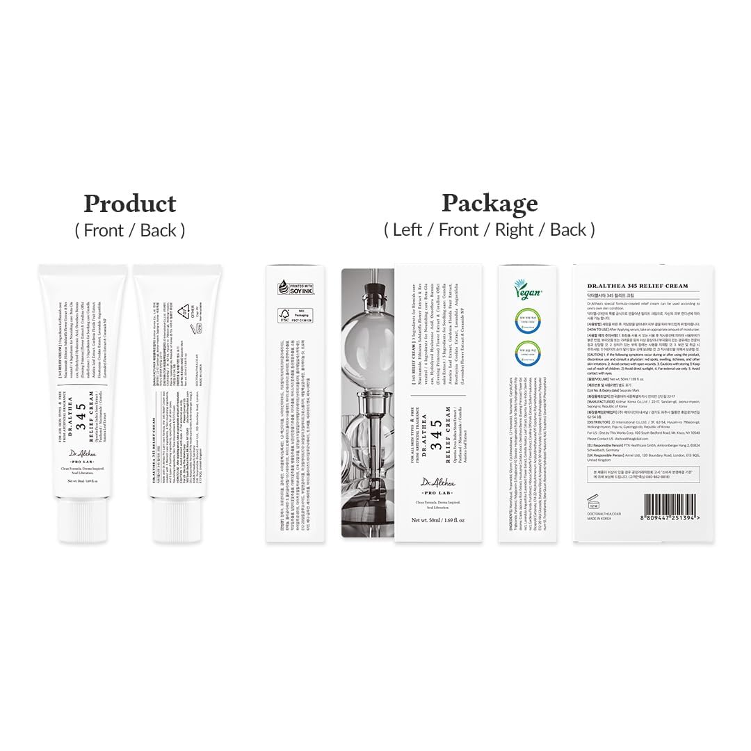 Dr.Althea 345 Relief Cream texture close-up highlighting lightweight, hydrating finish