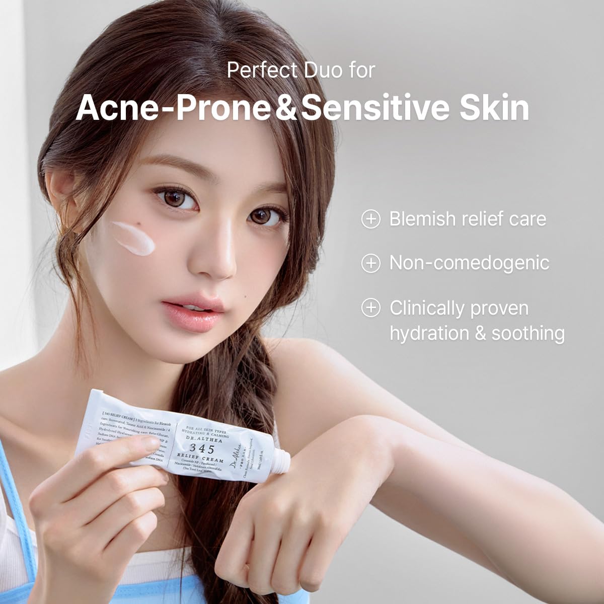 Dr.Althea mist being sprayed to show instant cooling hydration