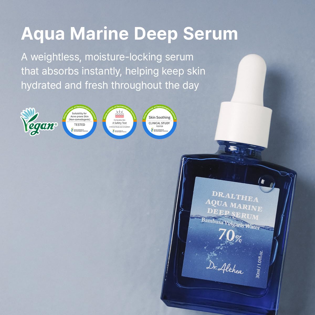 Dr.Althea pipette dispensing clear serum for precise, no-waste use