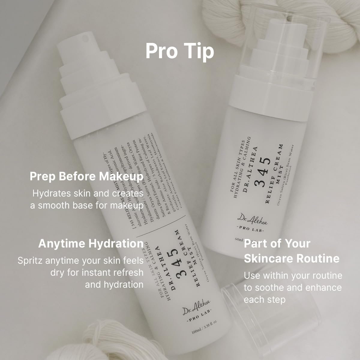Dr.Althea before and after hydration showing visible plumping benefit