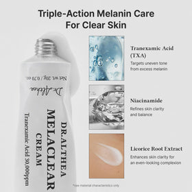 Dr.Althea Melaclear ingredient label highlighting tranexamic acid and niacinamide